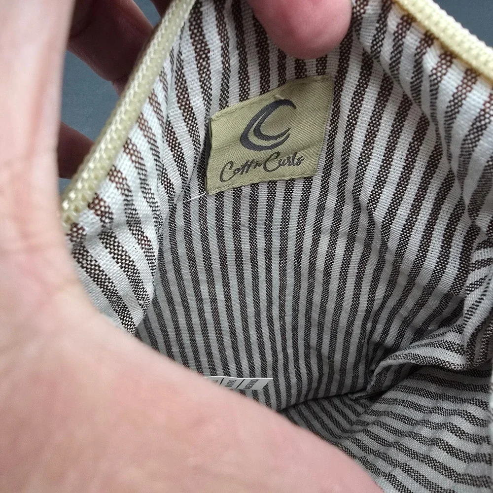 Cottn Curls Cats Slim Sling Canvas Crossbody Bag Cream Brown 638469 NWT